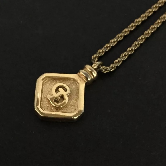 AUTH Christian Dior CD Logo Necklace Gold - Picture 1 of 6